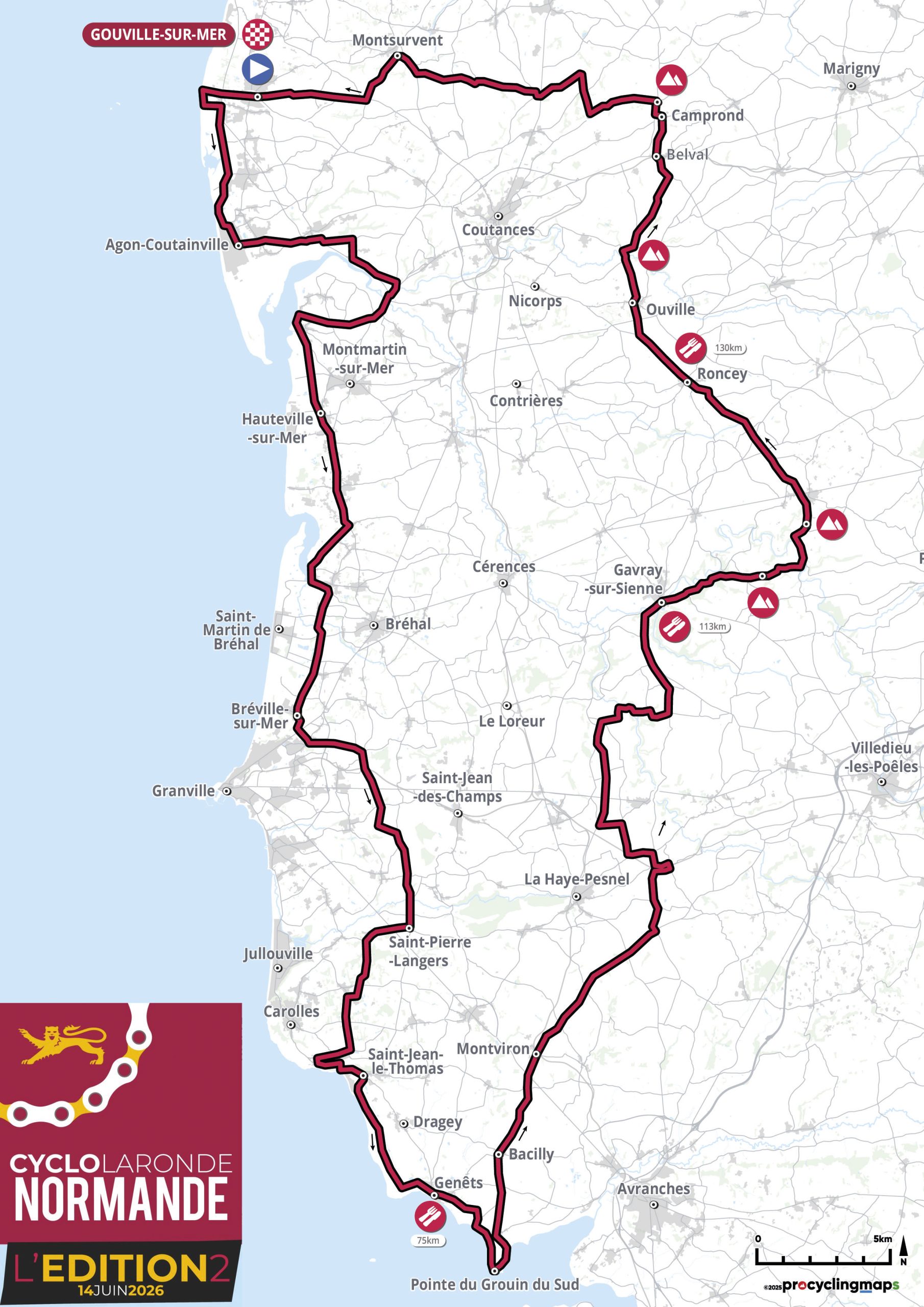 cyclo la ronde normande 2026 carte grande ronde